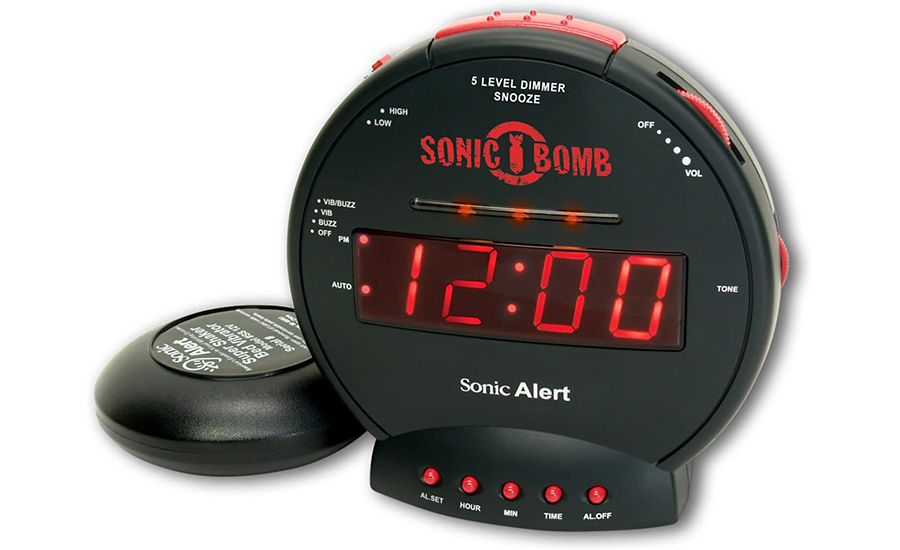 Sonic Bomb Dual Extra Loud Alarm Clock with Bed Shaker, Black